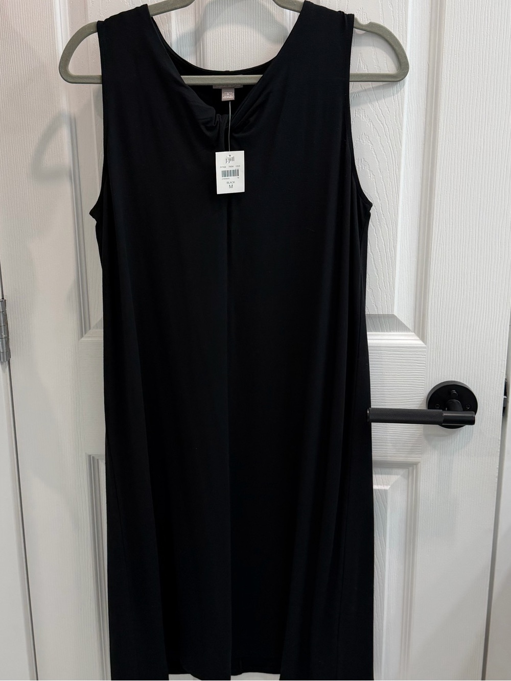 J. Jill Black Sleeveless Midi Shift Dress